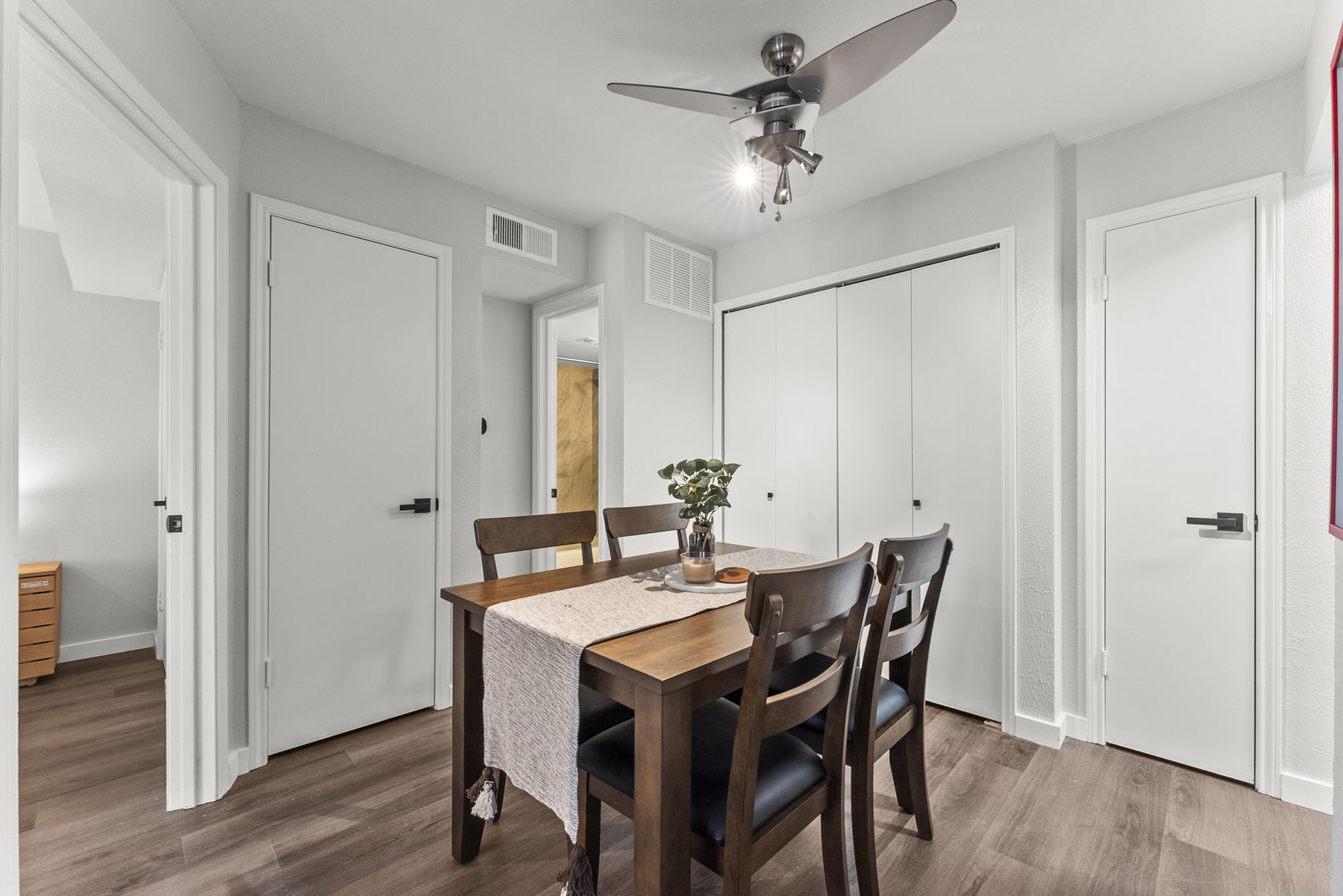 Dining area beside the living room at The Modern Boho