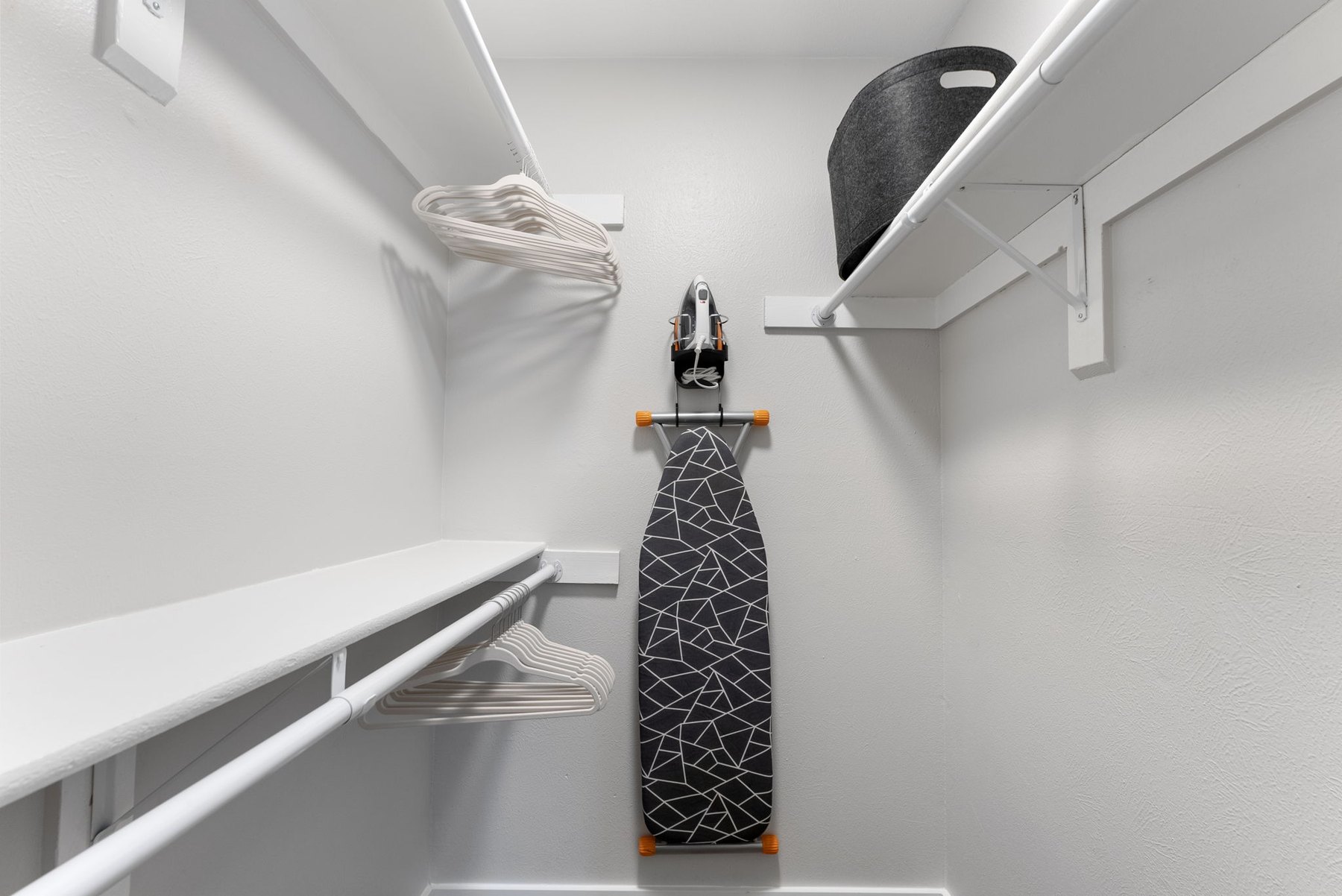 Walk-in closet at The Modern Boho